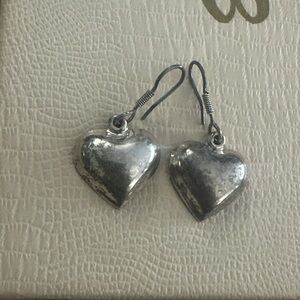 🔥🔥Vintage Sterling Silver Stamped .925 Solid Heart Shaped Earrings 9.7G🔥🔥